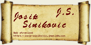 Josip Šiniković vizit kartica